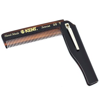 Kent 20T 3.75 Inch Men Fine Tooth Folding Pocket Comb with Pocket Clip
