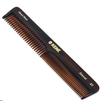 Kent 5T 6.6 Inch Hair Dressing Comb, Fine and Wide Tooth Dresser Comb