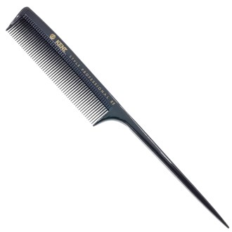 Kent SPC82 Black Hard Rubber All Fine Teeth Salon Barber Rat Tail Comb