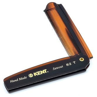 Kent 82T 4 Inch Handmade All Fine Folding Pocket Comb for Men. Sawcut