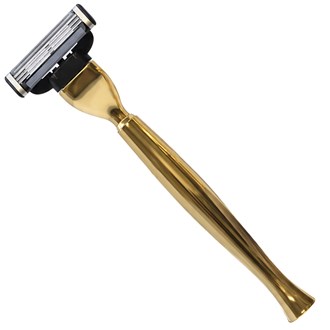 BB19 Italian Gold-Plated Chrome Shaving Set & Mach3-Compatible Razor