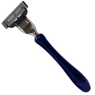 BB31 Italian Blue Resin Shaving Set & Mach3-Compatible Razor