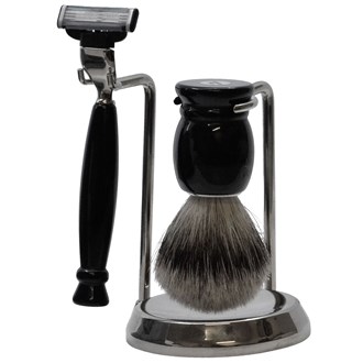 BB07 Italian Resin Shaving Set & Mach3-Compatible Razor