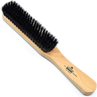KENT CG1 Handcrafted Cherrywood 100% Natural Black Bristle Clothes Brush