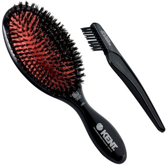 Kent CSFL Classic Shine Large Oval Cushion Straightening Brush and Hair Detangler