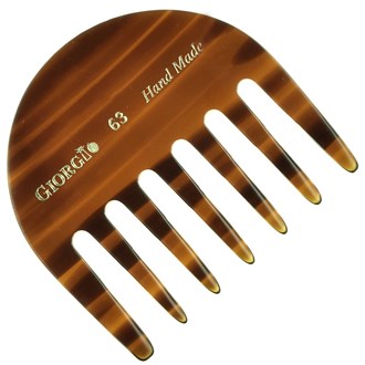 Giorgio G63 Small Wide Tooth Detangle Comb, Tortoise Shell Handmade 