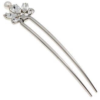 Gia Alessandra GA261 4.75 Inch Wedding Bridal Large U-Shape Hairpins Twist Stick Pins Silver with Swarovski Crystals