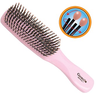 Giorgio GIO1P Pink Gentle Hair Brush Detangler Dresser Size. Wet & Dry