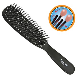 Giorgio GIO3BLK Black Gentle Hair Brush Detangle Soft Scalp Sensitive