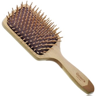 Giorgio GIONAT1 Anti-Static Wood Bristle Hair Brush Natural Detangling