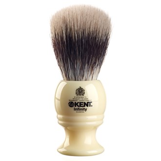 Kent INF1 Infinity Plus Soft Silvertex Synthetic Bristles Shaving Brush