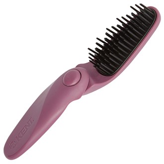 Kent KCR10 Folding Hair Brush with Rubber Pad, Nylon Quill, Anti-Static Travel / Purse Size