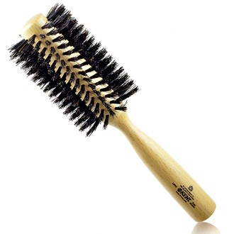 Kent LBR2 65mm Medium Round Spiraled Pure Black Bristle Hair Brush