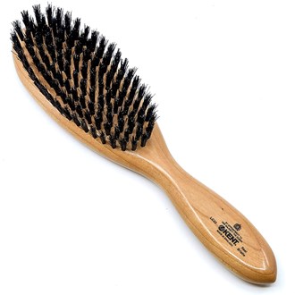 Kent LC22 Cherry Wood Pure Black Bristle Oval Grooming Hair Brush