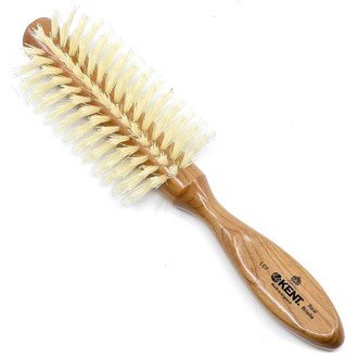 Kent LC7 Half Round Cherry Wood White Bristle Hair Brush