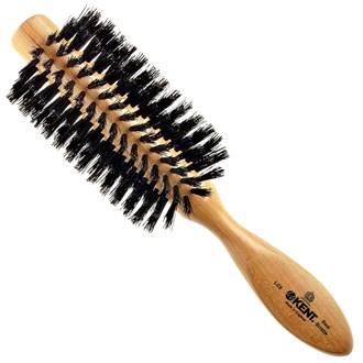 Kent LC8 Half Round Cherry Wood Black Bristle Hair Brush