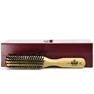 Kent LHS22T, Handmade Satin Wood, Pure Black Bristle Hair Brush.