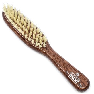Kent LR23 Dark Wood Pure White Bristle Narrow Handbag Hair Brush