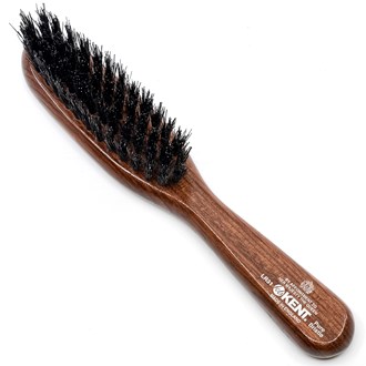 Kent LR31 Dark Wood Pure Black Natural Bristle Narrow Handbag Hair Brush