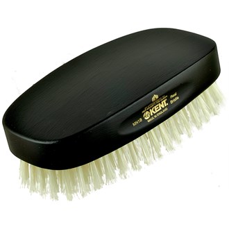 Kent MN1B Men's Rectangular Ebony wood Pure White Bristle Hair Brush