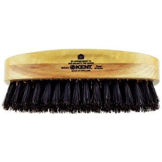 Kent MS23 Men's Rectangular Military Hair Brush. Pure Black Bristles