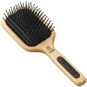 Kent PF18 Natural Beechwood Fine Ball-Tipped Pin Cushion Paddle Brush