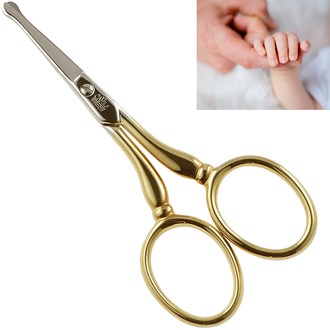 Camila Solingen CS06 Gold Plated Safety Tip Scissor For Nostril & Baby